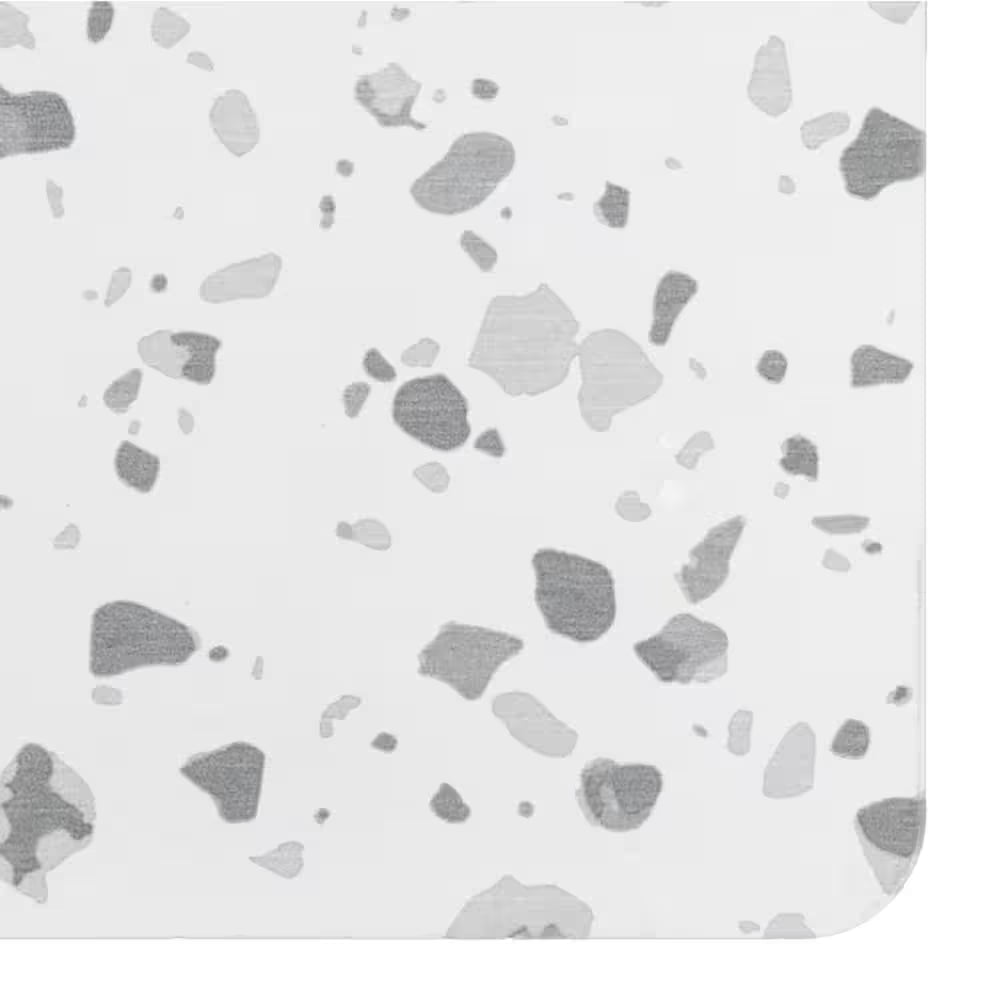 Gray 15.35 In. X 23.62 In. Terrazzo Stone Non Slip Bath Mat