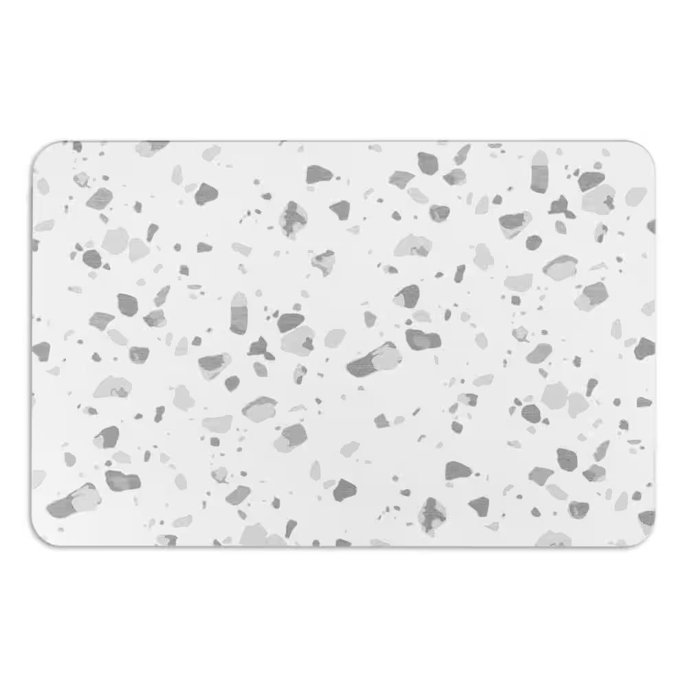 Gray 15.35 In. X 23.62 In. Terrazzo Stone Non Slip Bath Mat